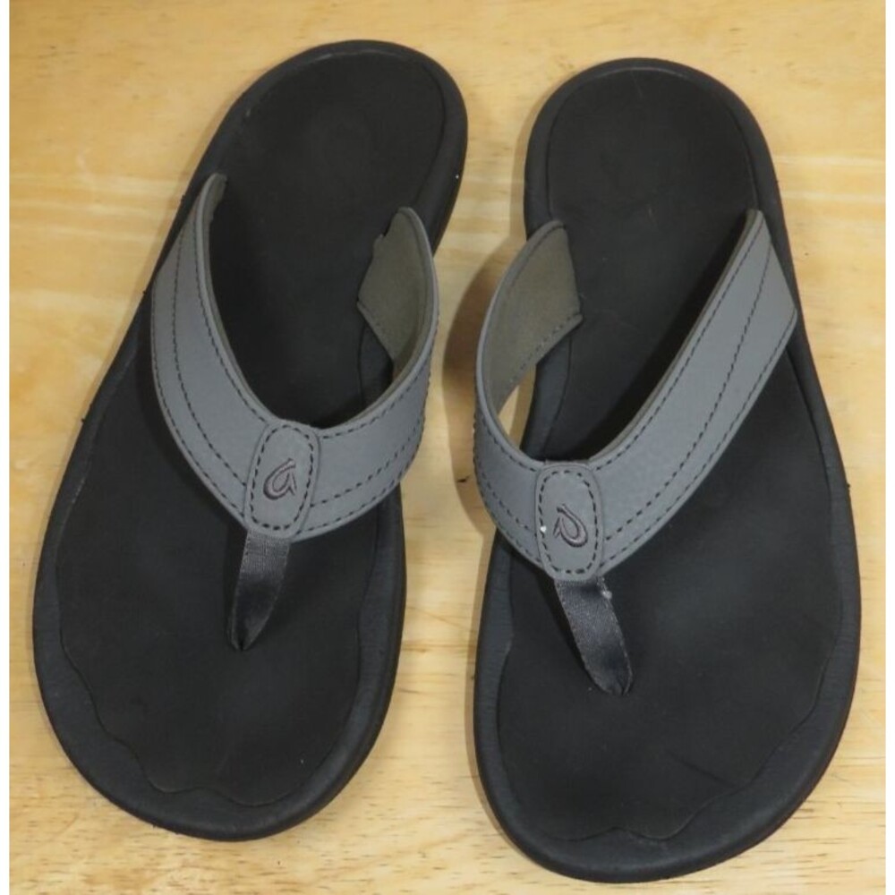 OLUKAI OHANA Sandals Flop Flops Gray/Black Women's Size 6.5 - Picture 2 of 7